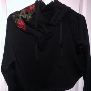 Womens slightly cropped hoodie